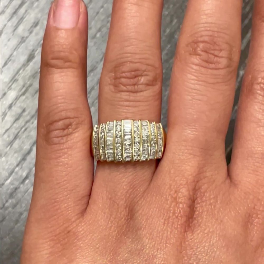 Rachel Koen Diamond Mens Ring 10K Yellow Gold 4.39Cttw